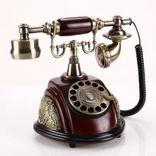 Telefone de discagem giratória à moda antiga do telefone fixo com fio vintage com redial, handsfree, toques retro para o escritório em casa 2024 - compre barato