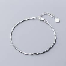 925 Solid Sterling Silver Minimalist Twist Weave Snake Chain Bracelet OL Style For Fashion Women Girls Lady Fine Silver Jewelry 2024 - buy cheap