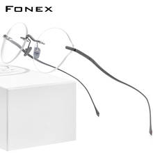 FONEX-Gafas de titanio puro para hombre y mujer, lentes graduadas sin montura, montura óptica para miopía, novedad de 2020 2024 - compra barato