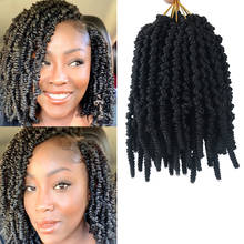 Afro Bomb Twist  Synthetic Crochet Braiding 8 Inch For Black Women Ombre Fluffy Twist Pre-looped Crochet Braids Hair Extensions 2024 - buy cheap