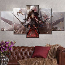 5 Piece Wall Art Canvas Game Picture Samurai Girl & Robot Figure Posters Home Living Decor Modern Bedroom Decoration Paintings 2024 - buy cheap