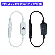 Mini controle de intensidade de luz led, controle de toque dc 12-24v para 5050 3528 cor única tira de led com ajuste de brilho preto e branco 2024 - compre barato