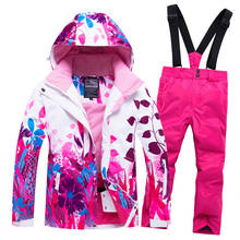 2022 Hoodie Fleece Kids Ski Clothes Snowboarding Ski Suits for Girls Jacket Pants Children's Snow Sets -30 Sport Girl Clothes 2024 - compre barato