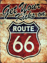 U.S. Route 66 Decorative Posters on the Wall Gas Station Car the Sign Welcome Sign in Home Decor Restaurant Plates Garage Gamer 2024 - buy cheap