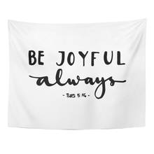 Religious Be Joyful Bible Verse Hand Lettered Quote Modern Tapestry Home Decor Wall Hanging for Living Room Bedroom Dorm 60x80 2024 - buy cheap