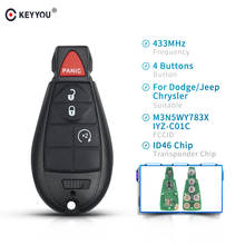 KEYYOU 3+Panic BTN Remote Car Key For Chrysler Jeep Grand Cherokee 2008 2009 2010 2011 2012 Auto Smart Key M3N5WY783X IYZ-C01C 2024 - buy cheap