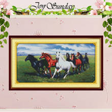 Eight steeds galloping Counted Cross Stitch 11CT 14CT Animal Cross Stitch Set Handmade Cross-stitch Kit Embroidery Needlework 2024 - buy cheap