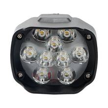 Farol de led para motocicleta, 1 peça, 6000k, 9 lâmpadas de trabalho, luz de neblina, 10w, 1300ml, luz branca 2024 - compre barato