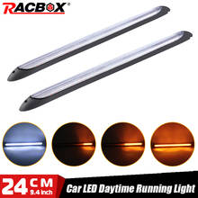 Car Day Running LED Light Scan Waterproof Sequential Flowing DRL Lights Yellow Turn Signal White Running Lamp 24cm DIY Strip 12V 2024 - buy cheap