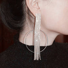 New Shiny Rhinestone Dangle Earrings For Women Jewelry Fashion Brand Statement Earrings Accessories Wholesale 2024 - buy cheap