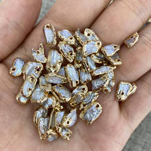 Colgantes pequeños de perlas naturales para hacer joyas, accesorios para collares, Tamaño 7x11-8x12mm, 2 unidades 2024 - compra barato