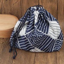 FangNymph-Bolso con cordón de estilo japonés, bolsa de tela de algodón y lino colgante, organizador Floral, elegante, de almacenamiento 2024 - compra barato