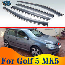 Para volkswagen golf 5 mk5 2004-2008 plástico exterior viseira ventilação shades janela sol guarda chuva defletor 4 pçs 2005 2006 2007 2024 - compre barato