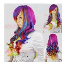 Shun-peruca resistente ao calor para festa>>, peruca longa encaracolada com gradiente colorido 2024 - compre barato