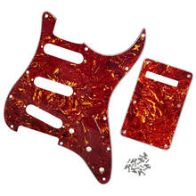 Set of Red Tortoise 11 Hole SSS ST Pickguard Scratch Plate Back Plate Tremolo Cover with Screws for Electric Guitar 2024 - buy cheap