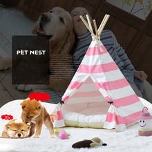 2021 New Kawaii Pink Stripped Pet Tent Triangular Dog Mats High Quality Puppy Basket Small Dog Cat Beds Pet Product Sleeping Mat 2024 - buy cheap