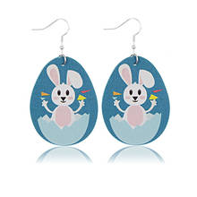 2pairs Cute Egg Rabbit Easter Bunny Earrings PU Leather Earrings Drop Earrings Dangle Drop Earring Easter Gift Boho Jewelry 2024 - buy cheap