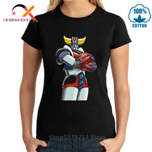 Camiseta robô japonês clássica almofadada mazinger z ufo, camiseta feminina modelo 70 2024 - compre barato