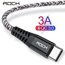 Rock qc 3.0 usb tipo c cabo para xiaomi mi9 redmi nota 7 samsung huawei 3a carregamento rápido usb c cabo de fio de dados do telefone móvel 2024 - compre barato