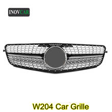 Silver Diamond Style Front Bumper Air Intake Grille For BENZ C-Class W204 2007-2014 C180 C200 ABS Car Styling 2024 - buy cheap