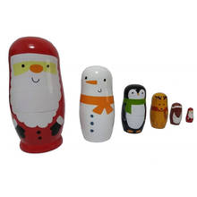 Muñecas Matryoshka de madera rusas para bebé, decoración pintada a mano, novedad, juguete de anidación para bebé, muñeca de Papá Noel, venta al por mayor 2024 - compra barato