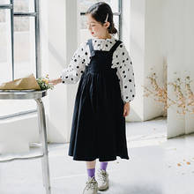 Girls Dresses 2022 Spring Summer Teenage Princess Children Kids Clothes Teen Girl Dress Black Long Suspender Casual Dress Autumn 2024 - buy cheap