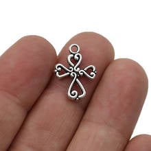 JAKONGO Silver Plated Cross Charms Pendants for Jewelry Making Bracelet DIY Accessories 19x14mm 20pcs 2024 - buy cheap