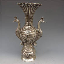Jarrones hechos a mano con forma de pavo real, 2 jarrones chinos de plata y bronce, MODELO DE LA Dynasty Ming, marca XuanDe 2024 - compra barato