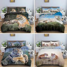 3D Animal Digital Printing Tiger Bedding Sets Children Adult Bedclothes Quilt Duvet Cover Set Single Double King Queen Size 2024 - buy cheap