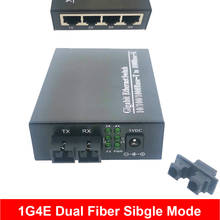 Interruptor de fibra Dual 1G4E 1,25G y 4 puertos, convertidor de medios de fibra óptica, 10/100/1000M, Gigabit, Ethernet, 4 puertos, 1,25G, RJ45 2024 - compra barato