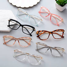 2020 New Fashion Square Glasses Frame Women's Eyeglass Cat Eye Glasses Frame Faceted Crystal Eyeglasses Optical Computer Glasses 2024 - buy cheap