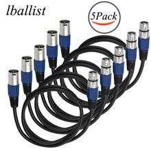 Lballist-cabo de áudio 3 pinos xlr, amplificador microfone, macho para fêmea, ofc, 5 pacotes 2024 - compre barato