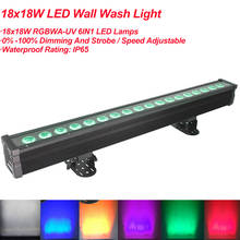 Luminária wall-washer, 6 em 1, luz de led com barra dmx, iluminação para palco, luz para dj, área interna e externa, frete grátis 2024 - compre barato