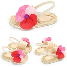 Boiiwant Summer nfant Baby Shoes Kids GirlS Rattan Sole Crib Sandals Clogs Toddler Newborn Girls Flower Anti-slip Shoes 0-18M 2024 - buy cheap