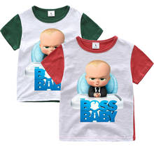 Летняя футболка для мальчиков и девочек в возрасте от 2 до 12 лет, футболка с мультяшным принтом BOSSBABY, Детская толстовка, модная блузка, детская хлопковая блузка 2024 - купить недорого
