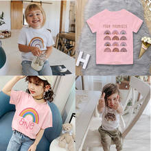 Casual New Girls Clothes O-neck T Shirt Kids Desert Colors Rainbow Streetwear Cartoon Toddler Boy Shirts Novelty Baby Girl Tops 2024 - buy cheap
