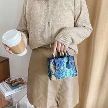 Vintage Snake Print Mini Shoulder Bag for Women PU Leisure Chain Bag Ladies Zipper Messenger Bag Handbag 2024 - buy cheap