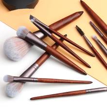 11Pcs Makeup Brushes Set Cosmetic Foundation Powder Blush Eye Shadow Lip Blend Wooden Make Up Brush Tool Kit Maquiagem 2024 - buy cheap