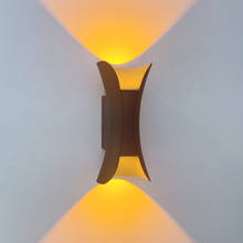 Lámpara de pared LED de aluminio, de 6W candelabro impermeable, de cintura pequeña, arriba y abajo, para decoración de cabecera de dormitorio, pasillo de Hotel 2024 - compra barato