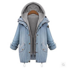 Jackets for Women Oversize Women's Fat MM Autumn Denim Jacket Loose and Windbreaker Waistcoat Two-piece Korean Coats Women 2024 - buy cheap