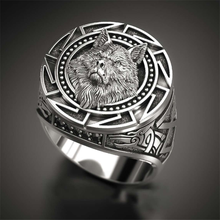 Retro Punk Wolf Totem Mythical Viking Warrior Wolf Head Men Boy Birthday Gift Party Jewelry Ring Wholesale 2024 - buy cheap