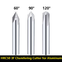 Beyond hrc50 cortador de chanfro 3 flautas, para alumínio 60 ° 90 ° 120 °, aço de tungstênio, fresa com ponta de chanfro, frete grátis 2024 - compre barato