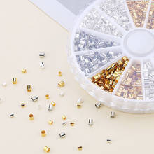 Kit de cuentas de engarce de tubo de cobre de 3 colores, 1,5, 2,0mm, espaciador de cuentas para la fabricación de joyas, suministros para collar DIY 2024 - compra barato