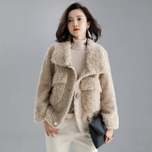 2020 Sheep Shearing Clothes Wool Parka Fur Winter Coat Women Real Leather Jacket LMN99032-XSYY2344 2024 - buy cheap