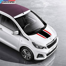 Racing Sport Stripes Car Hood Bonnet Sticker For Peugeot 108 Auto Engine Cover Decor Vinyl Decals Exterior Accessories 2024 - buy cheap