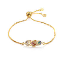fashion women's rainbow shoe bracelets jewelry gold cz colorful zircon bracelet bangle  adjustable chain bracelet for women 2024 - buy cheap