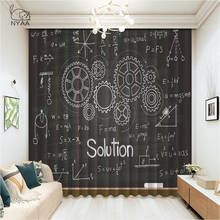 Black Board With Scientific Formula Curtain Living Room Blackout Curtains For Kids Room Modern Curtains On Windows Micro Shading 2024 - buy cheap