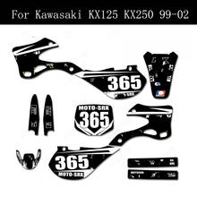 Adesivos gráficos para carenagem de motocicleta, kit de decalques para kawasaki kx 1999, kx125, kx250 2002, 250, 1999 e 2000 2024 - compre barato