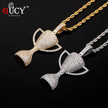 GUCY Trophy Pendant Gold Silver Color AAA Bling Zircon Men's Hip Hop Necklace Chain Rock Jewelry 2024 - buy cheap