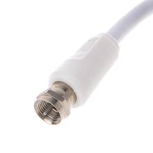 9.5mm White 90 Degrees Male To F Type Male Coaxial TV Satellite Antenna Cable 2024 - buy cheap